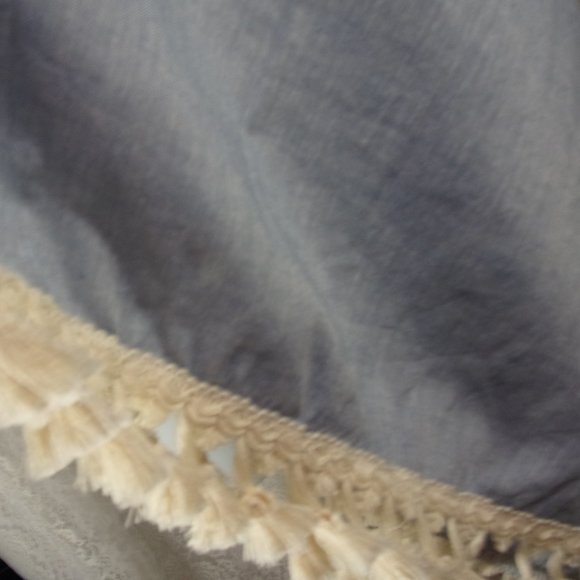 Blue Tunic Dress Cover-up Tunic Ivory Crochet Trim Leisurewear NWOT - Picture 4 of 4